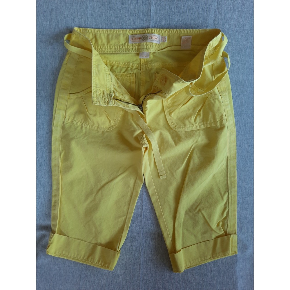 J. Crew Women 2Petite City Fit Chino Classic Twill Capri Pants Drawstring Cotton